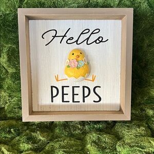 GANZ Hello Peeps Sign with Yellow Chick